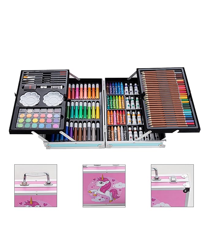 Suitcase Color Set for Kids - 145 Pieces