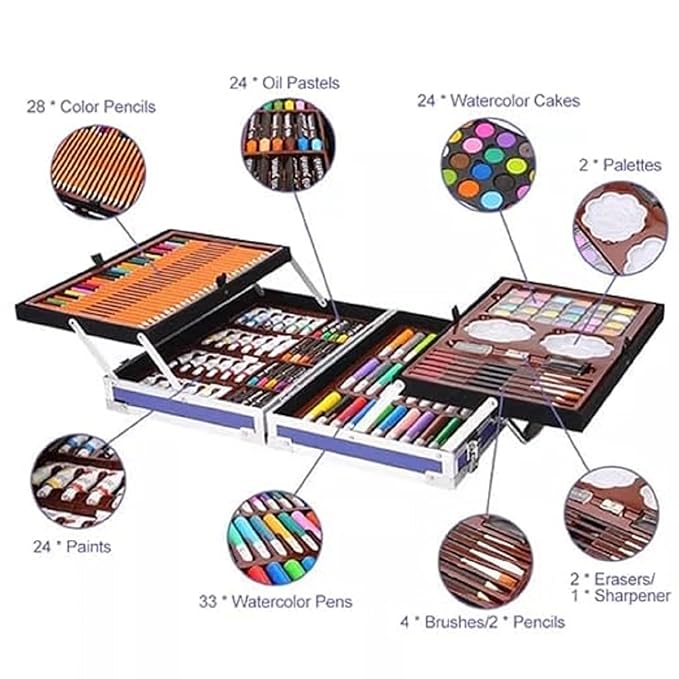 Suitcase Color Set for Kids - 145 Pieces
