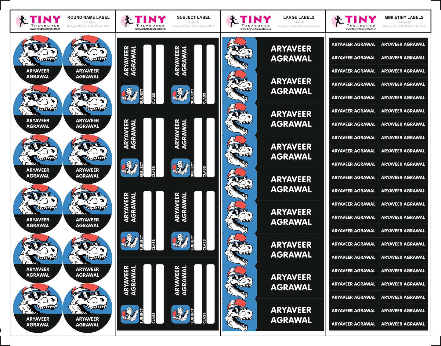 Designer School Labels Combo - 200+ School Labels