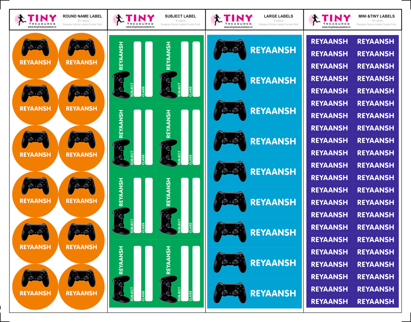 Designer School Labels Combo - 200+ School Labels