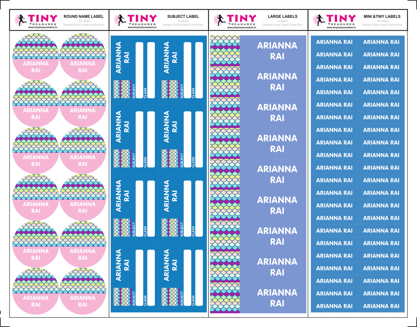 Designer School Labels Combo - 200+ School Labels