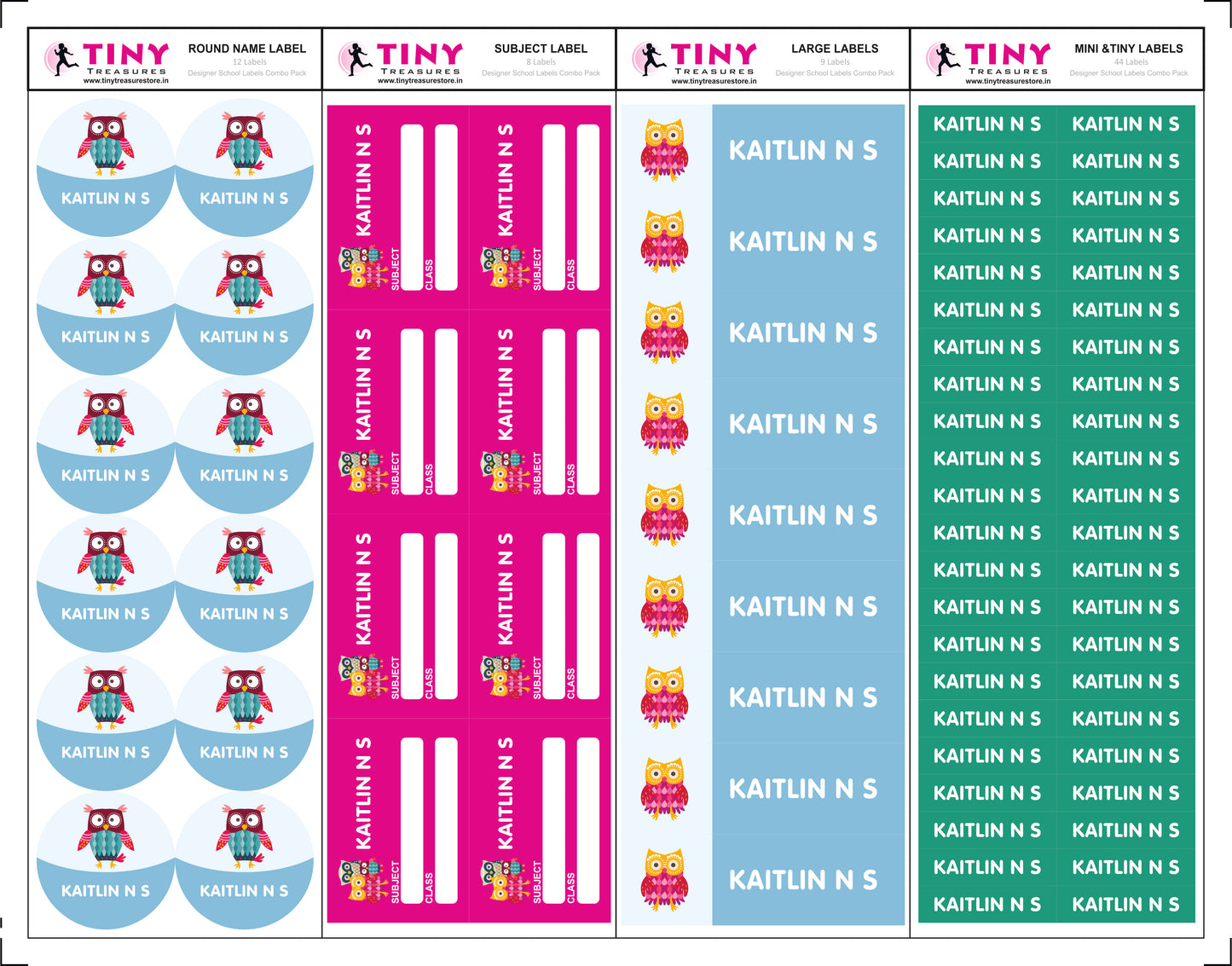 Designer School Labels Combo - 200+ School Labels