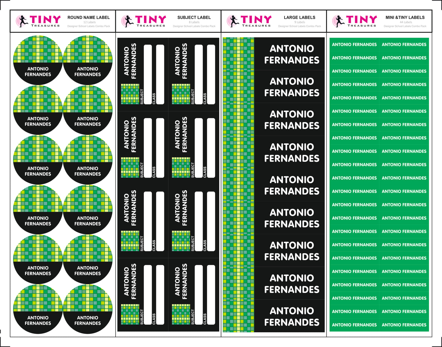Designer School Labels Combo - 200+ School Labels