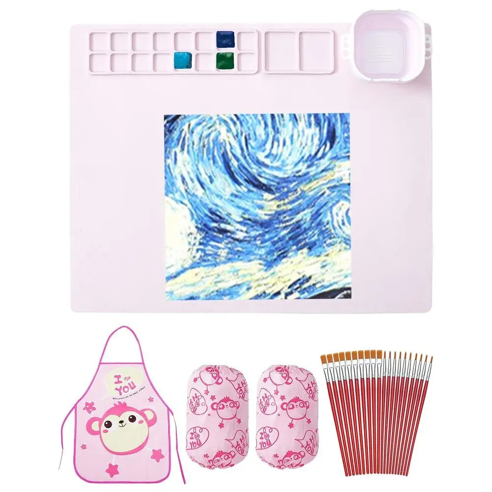 Painting Station with Brush Rinser