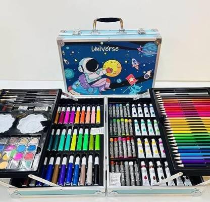Suitcase Color Set for Kids - 145 Pieces