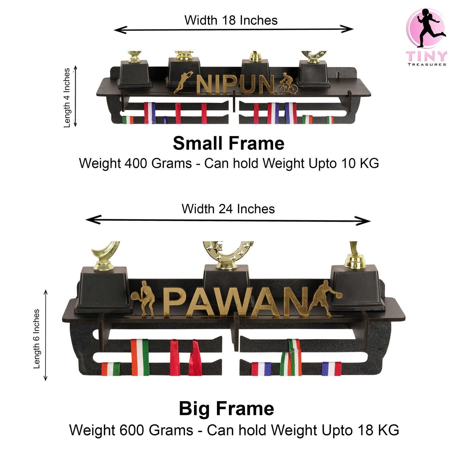 Personalized Trophies And Medal Display Hanger