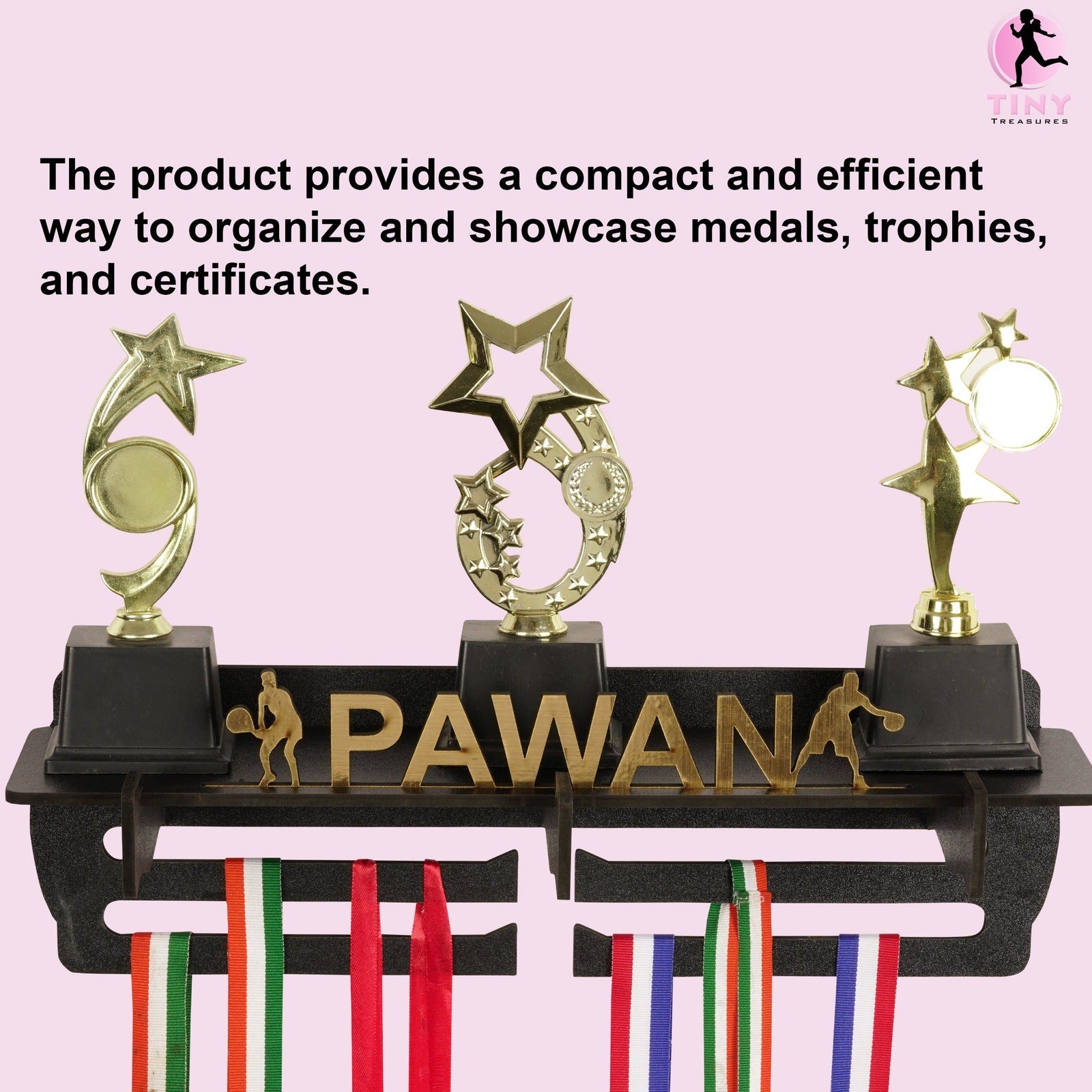 Personalized Trophies And Medal Display Hanger