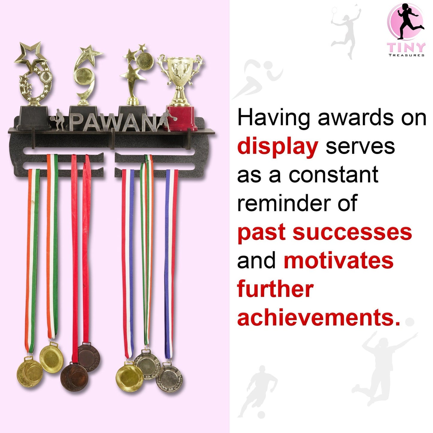 Personalized Trophies And Medal Display Hanger