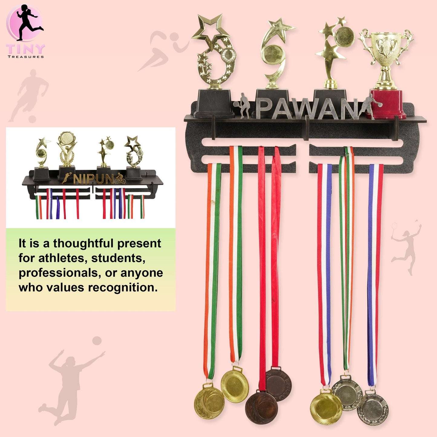 Personalized Trophies And Medal Display Hanger