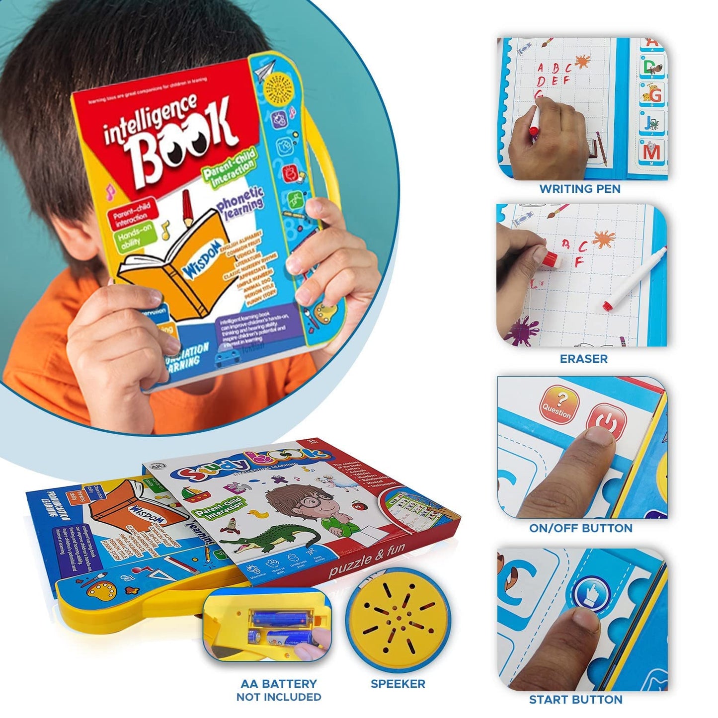 English Letters & Words Learning Book, Fun Educational Toys