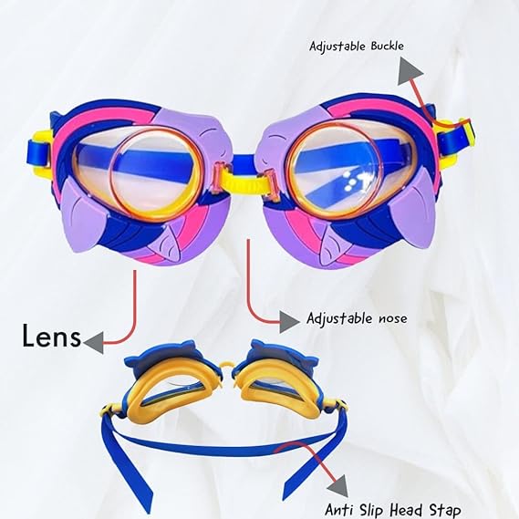 Cute Cartoon Character Swimming Goggles for Children - Set Of 3