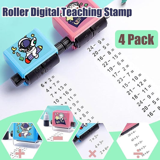 Math Roller Stamp - Set Of 4 Stamps