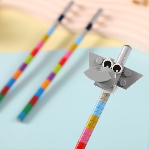 DIY Puzzle Pencil With Lego Topper - Set of 6 Packs