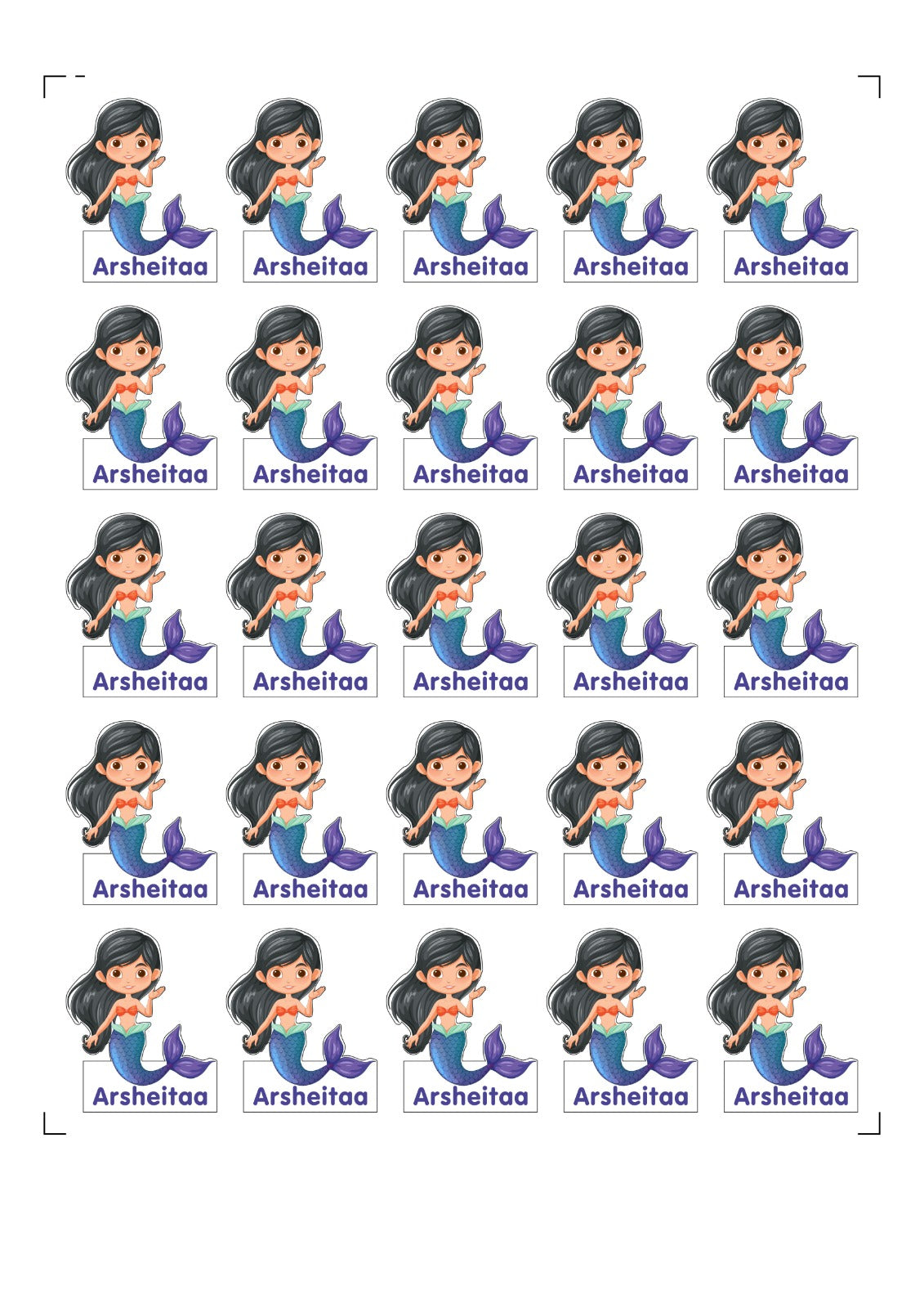 Character Name Stickers - 100 Stickers