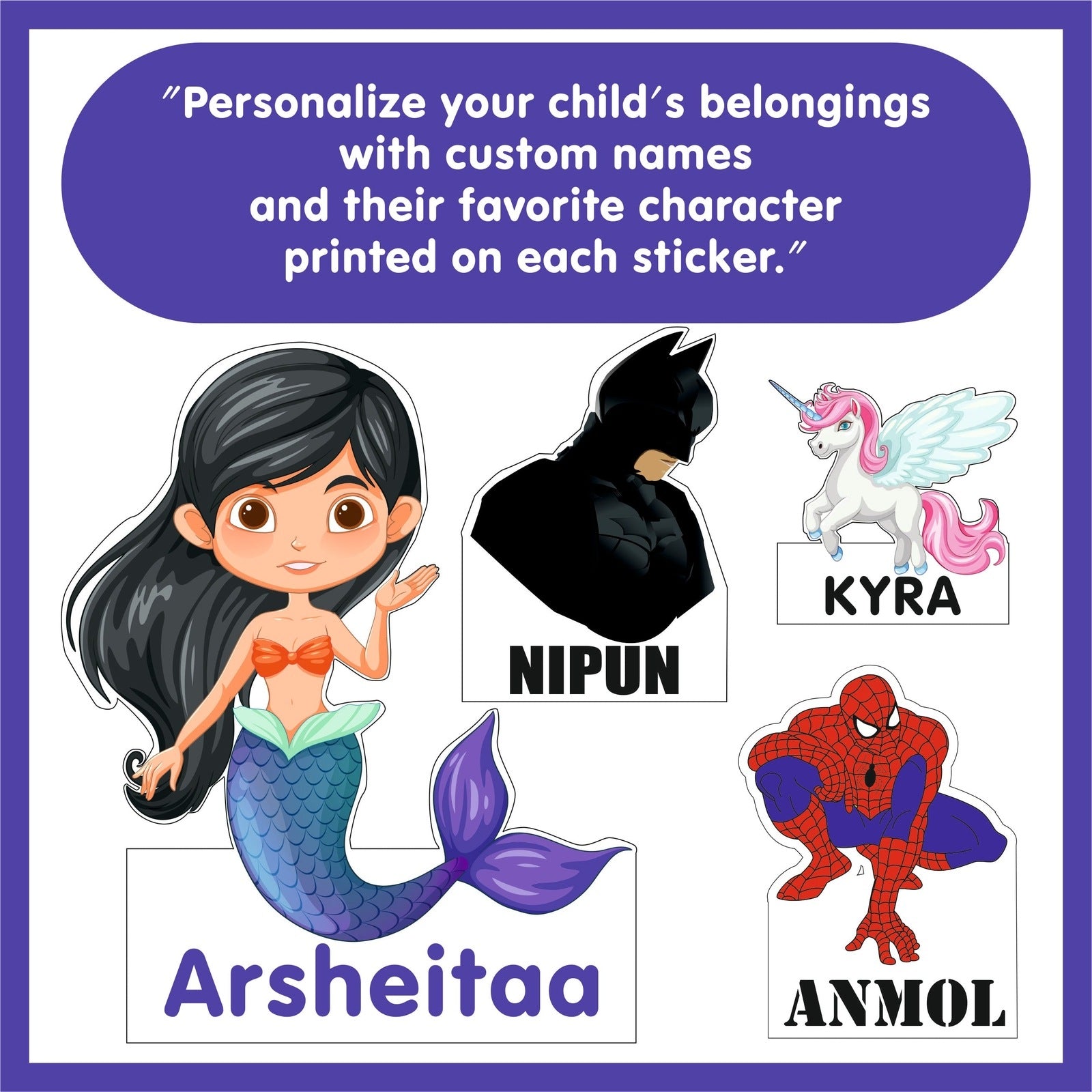 Character Name Stickers - 100 Stickers